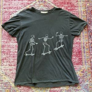 Urban Oufitters Gray Skeleton Oversized Tee